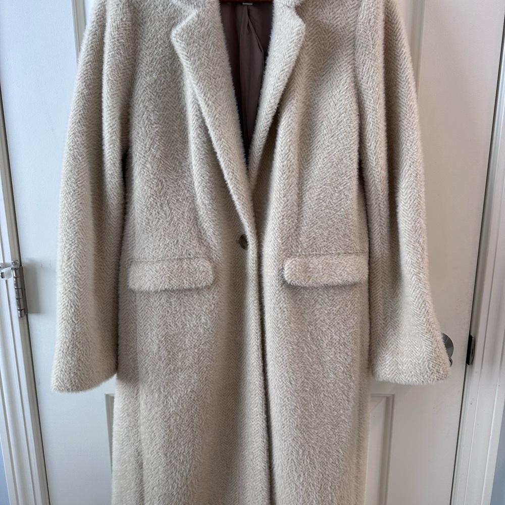 LOFT Textured Cream Overcoat - Picture 2 of 4